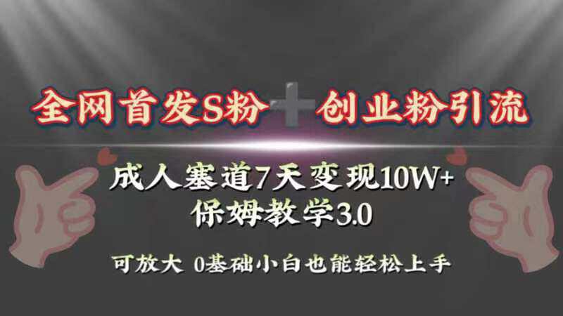 暴力引流玩法揭秘！7天成人赛道10W+变现，轻松上手！保姆教学3.0  第1张