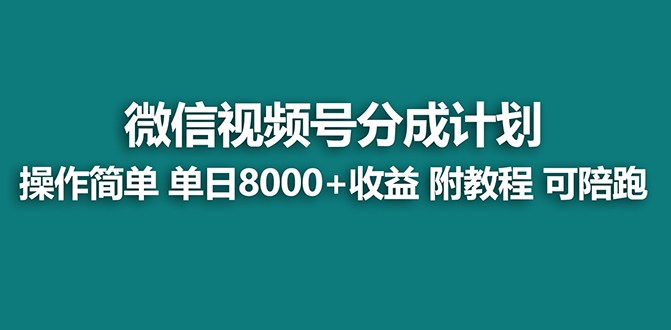 【蓝海】视频号创作者分成计划，薅平台收益，实力拆解每天收益8000+玩法  第1张